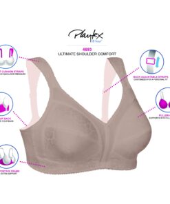 Playtex Women's 18 Hour Comfort-Strap Wireless, Full-Coverage Bra with 4-Way Trusupport, Single Or 2-Pack 34DD White 1 9 71vRx4L5S