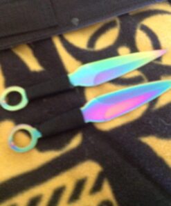 SZCO Supplies Rainbow Ninja Sword with 2Piece Throwing Knives Sam 50 71vSwdr2FXL