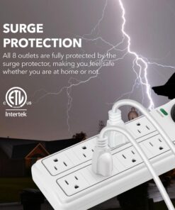 BN-LINK 8 Outlet Surge Protector with Mechanical Timer (4 Outlets Timed, 4 Outlets Always On) - White 28 71vT72VfgTL