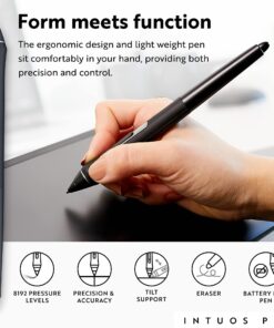 Wacom Intuos Pro Medium Bluetooth Graphics Drawing Tablet, 8 Customizable ExpressKeys, 8192 Pressure Sensitive Pro Pen 2 Included, Compatible with Mac OS and Windows,Black Regular 22 71vTNxxcL