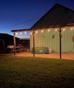 Outdoor String Lights 25 Feet G40 Globe LED Patio Lights with 13 Edison Plastic Bulbs(1 Spare), Waterproof Connectable Hanging Christmas Lights for Backyard Porch Balcony Party Xmas Decor, Black Black - LED 25 ft 43 71vVwXj24YL