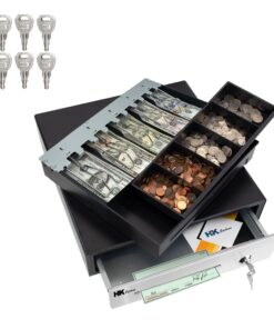 HK SYSTEMS 16" Heavy Duty Black Manual Push Open Cash Drawer with 5Bill/5Coin Stainless Steel 2. 16" PUSH OPEN(Manual) Family 1. 16" Push Black 12 71vX0LWv2ML