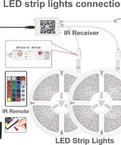 DAYBETTER Led Strip Lights 130ft Color Changing Lights Strip for Bedroom, Desk, Home Decoration, with Remote and 24V Power Supply 25 71vXp5eEiqL