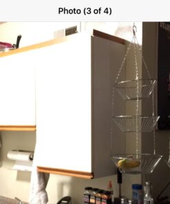 Home Basics Kitchen 3 Tier Wire Detachable Customizable Round Hanging Fruit Baskets , Heavy Duty, Space Saving, Chrome Finish 27 71vY9n16ZTL