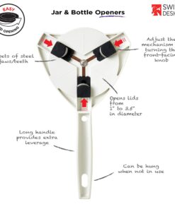 Alternative view of KUHN RIKON Strain-Free Gripper Opener for Jars and Bottles, 10 x 5 x 2.25 inches, White