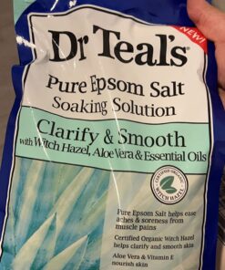 Dr Teal's Pure Epsom Salt, Clarify & Smooth with Witch Hazel & Aloe Vera, 3lbs (Packaging May Vary) 25 71vZDVgeQgL