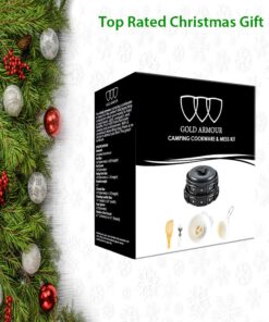 Gold Armour 17 Pieces Camping Cookware Mess Kit Backpacking Hiking Outdoors Gear - Lightweight Cookset, Compact, Durable Pot Pan Bowls, Essential Camping Accessories Equipment Gear (Black) 19 71vZcwHBx2L