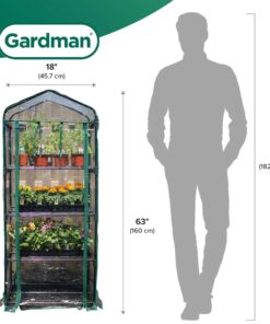 Gardman R687 4-Tier Mini Greenhouse, 27" Long x 18" Wide x 63" High,Black 32 71vZr957lAL