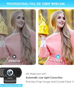 XPCAM Full HD 1080P Webcam with Privacy Shutter and Tripod, Pro Streaming Web Camera with Microphone, Widescreen USB Computer Camera for PC Mac Laptop Desktop 22 71vbFvh6ooL