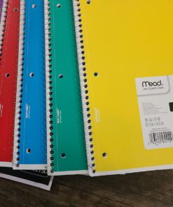 Mead Spiral Notebooks, 6 Pack, 1 Subject, College Ruled Paper, 7-1/2" x 10-1/2", 70 Sheets per Notebook, Color Will Vary (73065) 31 71vbO6eBTCL
