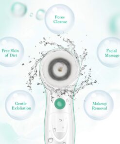 Facial Cleansing Brush, TOUCHBeauty Face Scrubber Electric with Case, 3 Spin Brushes for Deep Cleansing, Gentle Exfoliating, Dual-Speed, Waterproof AS-0759A(Green) Green 26 71vbjYv95L