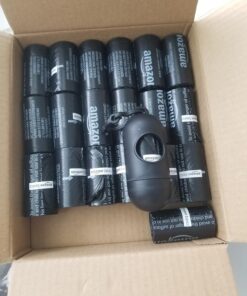 Amazon Basics Standard Dog Poop Bags With Dispenser and Leash Clip, Unscented, 300 Count, 20 Pack of 15, Black, 13 Inch x 9 Inch 15 Count (Pack of 20) 29 71vcdYnksZL