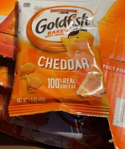 Pepperidge Farm Goldfish Cheddar Crackers, 1.5 oz. Snack Packs, 30-count Multi-pack Box Cheddar 30ct 40 71vck 0bSL