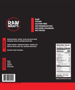 Alternative view of Raw Wraps, Gluten Free, Paleo, and Keto Friendly, Shelf Stable, 5 Wraps per Pack , Vegan, Non-GMO, No Added Salt or Sugar, Yeast Free, Low Carb Tortilla Wraps, Kale Flavor