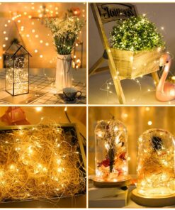 MUMUXI 32 Pack Fairy Lights Battery Operated (Included) 7.2Ft 20 LED String Lights Waterproof Copper Wire Fairy Lights Starry Firefly Lights for Wedding Party Jars Christmas Decorations, Warm White 7.2 Ft-32 Pack-20 LED 11 71vdwXmUUNL