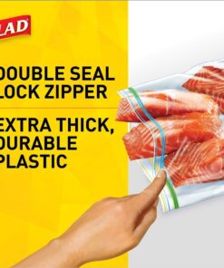 Glad Zipper Food Storage and Freezer 2 in 1 Plastic Bags - Quart - 46 Count 11 71veDGGg AL
