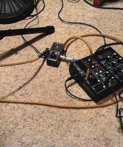 GLS Audio Instrument Cable - Amp Cord for Bass & Electric Guitar - Straight to Right Angle 1/4 Inch Instrument Cable - Brown/Yellow Braided Tweed, 6ft 6 Ft. Right-Angle Gold 40 71veRBY5jnL