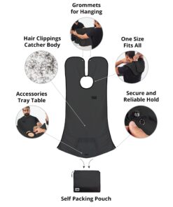 Beard King Beard Bib Apron - Christmas Gifts & Stocking Stuffers for Dad - As Seen on Shark Tank - Men's Hair Catcher for Shaving - Grooming Accessories - Packing Pouch, Black 33 71veuJTBJML