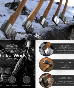 1844 Helko Werk Germany Classic Nordic Splitting Axe - Made in Germany for Splitting Wood and Splitting Rounds and Heavy Duty Firewood, Scandinavian Axe - Head 5.5 lbs, Handle 31 in. (Nordic) #13521 15 71vezf 0v8L