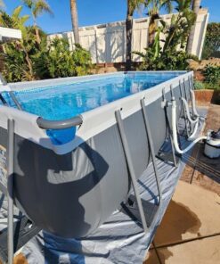 INTEX 26355EH Ultra XTR Deluxe Rectangular Above Ground Swimming Pool Set: 18ft x 9ft x 52in – Includes 1500 GPH Sand Filter Pump – SuperTough Puncture & Rust Resistant – Easy to Assemble with Sand Filter Pump 48 71vf4zEjMSL