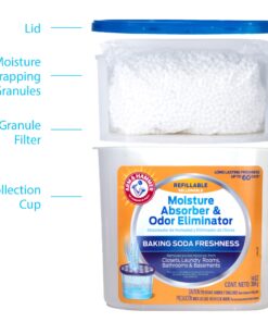 Arm & Hammer Fragrance Free Refillable Moisture Absorber and Odor Eliminator 14 oz. Tub 11 71vfCuMU3sL