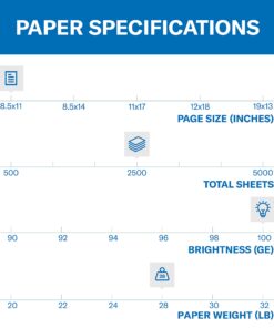 Hammermill Printer Paper, Premium Color 28 lb Copy Paper, 8.5 x 11 - 5 Ream (2,500 Sheets) - 100 Bright, Made in the USA, 102450C Letter (8.5x11) 5 Ream | 2500 Sheets 17 71vfFPkQwAS
