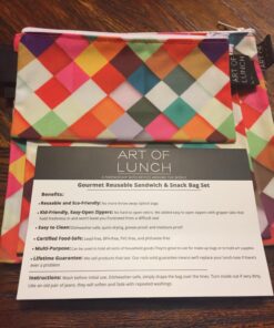 ARTOVIDA Artists Collective Reusable Lunch Baggies | Snack and Sandwich Bags with Zipper - Improved Dual Layer Design By Danny Ivan (Portugal) "Pass This on" Danny Ivan - Pass This On - Baggie-UPC 15 71vg6IBWzSL