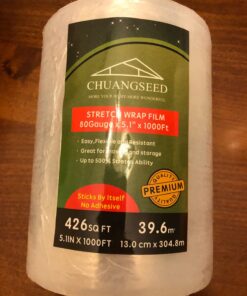 2-Pack Industrial Mini Clear Stretch Wrap Film 80 Gauge 5.1" 1000ft for Pallet Wrap with Plastic Handle,Durable Self-Adhering Packing,Moving,Packaging,Heavy Duty Shrink Film Chuangseed 5.1" x 1000Ft 2-Pack Inches 34 71vgpNqxFL