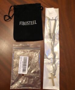 FIBO STEEL Stainless Steel Cross Pendant Chain Necklace for Men Women, 22-30 Inches 35*20*3mm cross, 22 inches chain 22 71vh3EDfhYL