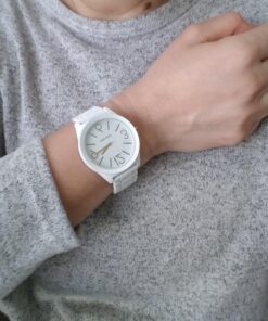 Nine West Women's NW/1678WTWT Matte White Rubberized Bracelet Watch 21 71vhI0O3ZIL