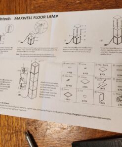Brightech Maxwell - Modern Shelf Floor Lamp with Shade and LED Bulb Corner Display Lamps Shelves for Living Room, Bedroom Office Black Classic Black 35 71vhQrHH5YL