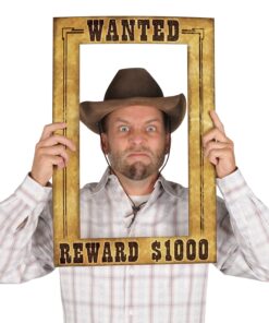 Beistle Wanted Photo Booth Fun Selfie Frame Western Party Supplies, 15.5" x 23.5", Multicolored 18 71vhyAVSGlS