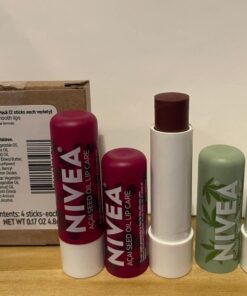 NIVEA Vegan Lip Care Variety Pack, Acai Seed Oil Shea Butter Lip Balm Sticks and Hemp Seed Oil Shea Butter Lip Balm Sticks, Pack of 4 Acai and Hemp 4 Count (Pack of 1) 54 71vkAt1X1vL