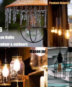 Edison Light Bulb - E26 Light Bulb, 4W Equivalent Edison Bulbs 40 Watt, St64 Led Edison Bulb, Clear Led Vintage Light Bulbs Amber Warm 2200K, Dimmable Led Light Bulbs for Light Fixutres Decorative 6 34 71vlgPlib5L
