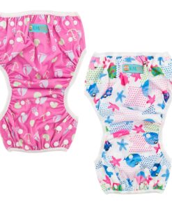 ALVABABY Swim Diapers 2pcs Baby & Toddler Snap One Size Reusable Adjustable Baby Shower Gifts Baby Boy SW09-10 01 Fish & Sailboat Small 17 71vnk1x0TuL