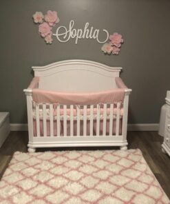 TILLYOU Pink Pleated Crib Bed Skirt for Baby Boys Girls, 100% Natural Soft Dust Ruffle, Standard Nursery Bedding Toddler Bedskirt Solid, 14" Drop Cotton 21 71voYX5AooL