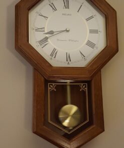 Seiko Light Oak Traditional Schoolhouse Wall Clock with Chime & Pendulum 30 71votncVjqL 2