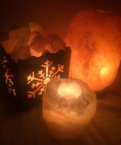 CRYSTAL DECOR Himalayan Pink Salt Lamp Basket & Dimmer Cord Bulb Snowflake 11 71vq0c7jXRL
