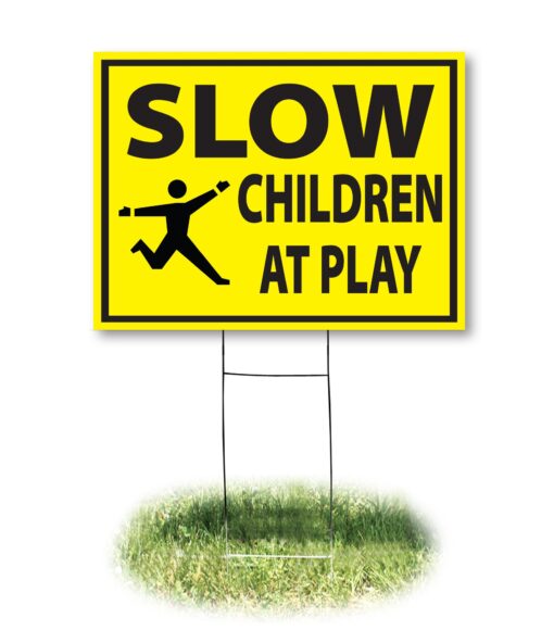 Headline Sign - Yard Sign, Slow, Children at Play", 18 x 24 Inches (4731) Slow/Children at Play