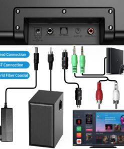 Smalody TV Speakers, Home Theater Speaker Wireless Audio Sound bar TV Speaker + Bass Subwoofer, Bluetooth Enabled/Optical/AUX/COAXIAL Inputs/Remote Control 27 71vqjWMKtsL