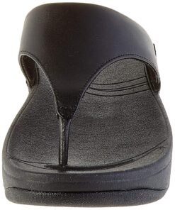 Alternative view of FitFlop Women's Lulu Leather Toe-Post Thong Sandals 6.5 Black