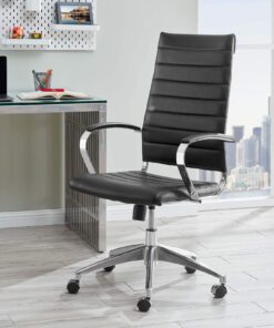 Alternative view of Modway Jive Ribbed High Back Tall Executive Swivel Office Chair With Arms In Black