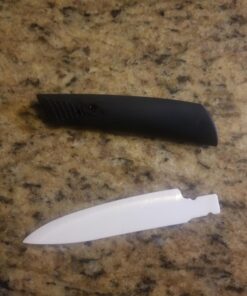 WACOOL Ceramic Knife Set 3-Piece (Includes 6-inch Chef's Knife, 5-inch Utility Knife and 4-inch Fruit Paring Knife), with 3 Knife Sheaths for Each Blade (Black Blade) Black Hand 27 71vt7IZI8BL