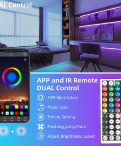 KSIPZE 100ft Led Strip Lights RGB Music Sync Color Changing,Bluetooth Led Lights with Smart App Control Remote,Led Lights for Bedroom Room Lighting Flexible Home Décor 22 71vtBN9KxTL