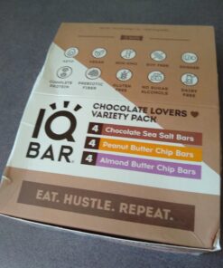 IQBAR Brain and Body Keto Protein Bars - Chocolate Lovers Variety Keto Bars - 12-Count Energy Bar Pack - Low Carb Bars - High Fiber, Gluten Free and Low Sugar Meal Replacement Bars - Vegan Snacks 12 Count (Pack of 1) 40 71vtYjMk1XL