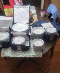 Homewear 8-Piece Hudson Damask China Storage Container Set, Navy 21 71vtr0kxE1L 1