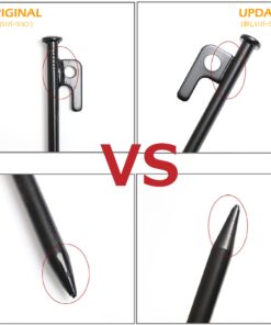 Azarxis Camping Tent Stake Metal Tent Peg with Hook and Tip Cover Heavy Duty Unbreakable for Tarp Canopy Hiking Picnic Beach Garden with Storage Bag #03 Black - Steel - 6 Pack 11.81" 11 71vuHsBHKBL 1