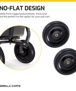 Gorilla Carts 13 Inch No Flat Replacement Wheel, Pneumatic Flat Free Cart Tires for Utility Garden Cart, Wheelbarrow, Dolly, Hand Truck, & Wagon (2 Pack) 17 71vuNuyb0L
