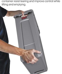 Rubbermaid Commercial Products Slim Jim Plastic Rectangular Recycling/Compost Bin with Venting Channels, 23 Gallon, Green Recycling (FG354007GRN) 1 12 71vuuJyajSL 1