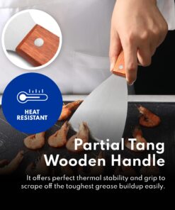 New Star Foodservice 38309 Wood Handle Slant Edge Grill Scraper, 4-Inch x 8.5-Inch 11 71vuxSp0zdL
